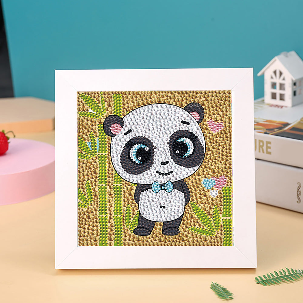 Herr Panda lächelt Mini-Kristallpünktchen Diamond Painting