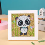 Herr Panda lächelt Mini-Kristallpünktchen Diamond Painting