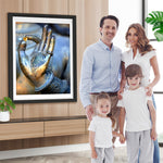 Herz in Buddhas Hand Statue Diamond Painting