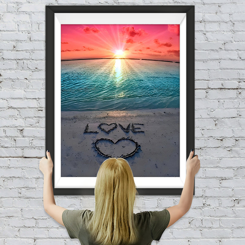 Herz und Liebe am Strand Diamond Painting