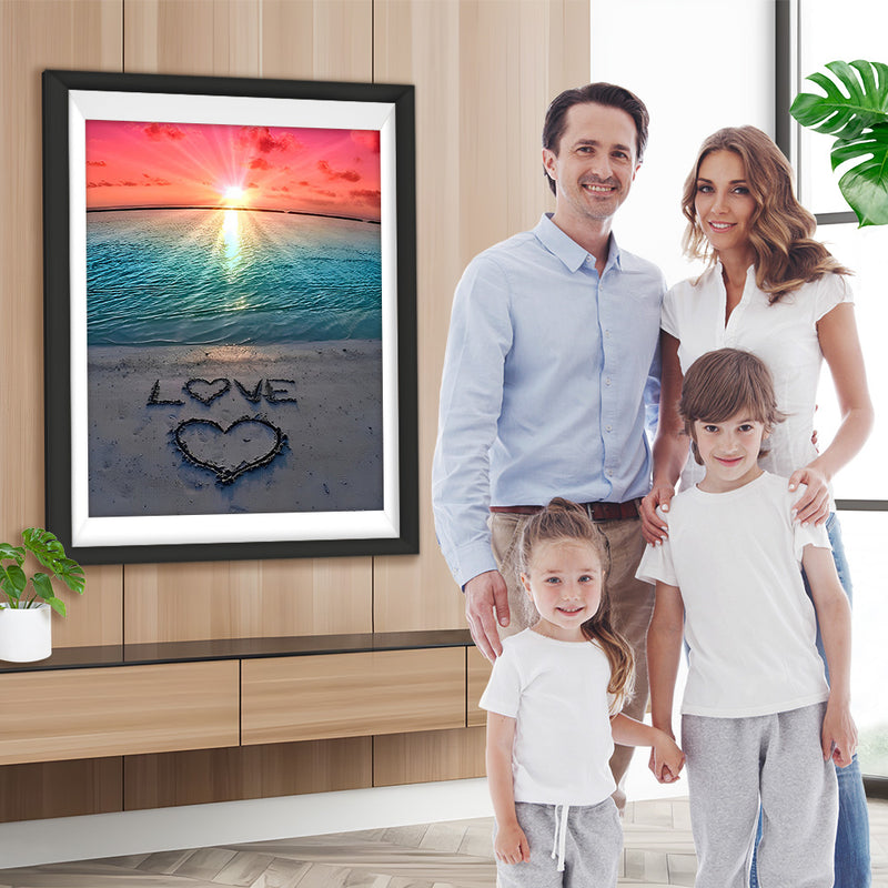 Herz und Liebe am Strand Diamond Painting