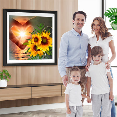 Herz und Sonnenblumen Diamond Painting