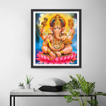 Hinduismus Ganesha auf der Lotusblume Diamond Painting