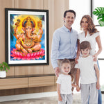 Hinduismus Ganesha auf der Lotusblume Diamond Painting