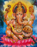 Hinduismus Ganesha auf der Lotusblume Diamond Painting
