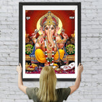 Hinduismus Ganesha in rotem Hintergrund Diamond Painting