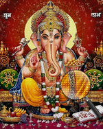 Hinduismus Ganesha in rotem Hintergrund Diamond Painting