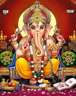 Hinduismus Ganesha in rotem Hintergrund Diamond Painting