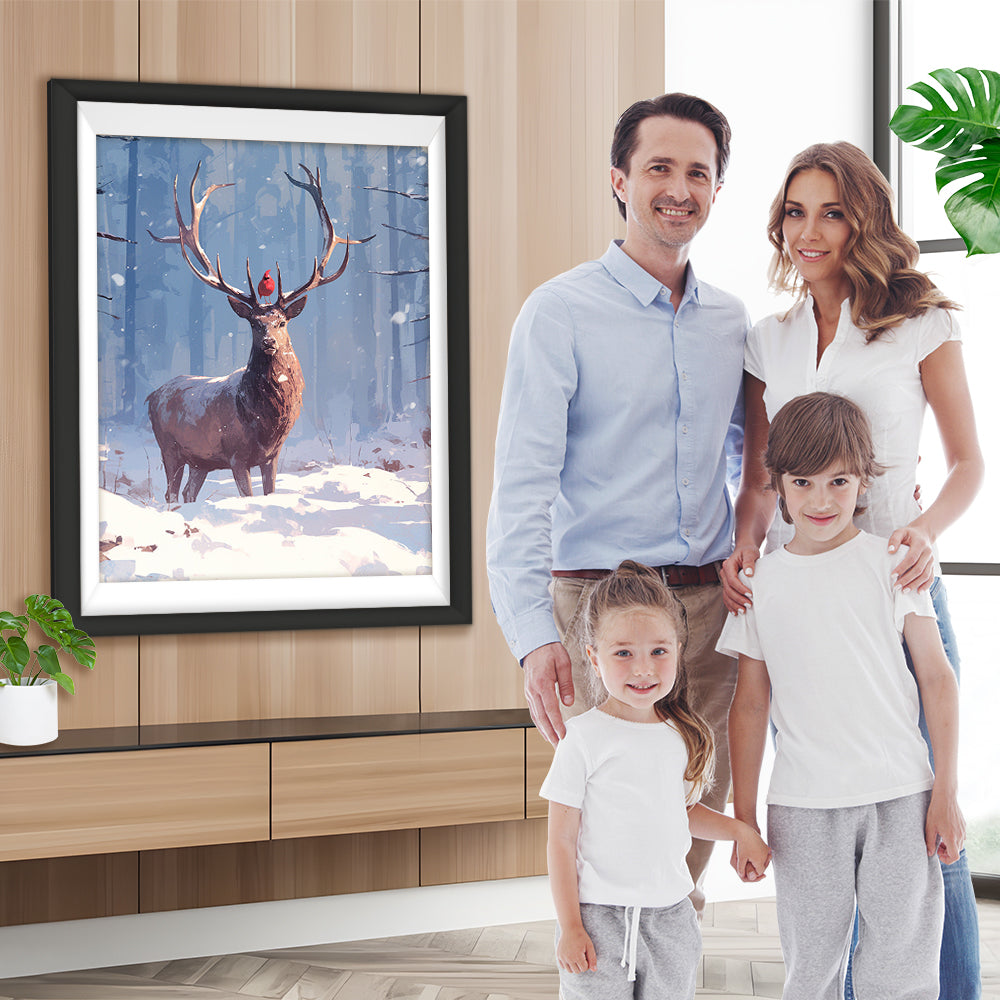 Hirsch im Schnee Diamond Painting
