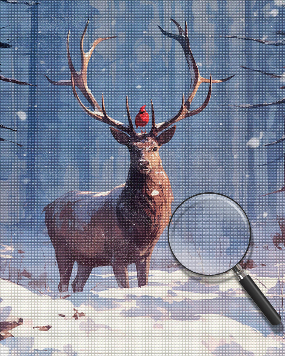 Hirsch im Schnee Diamond Painting