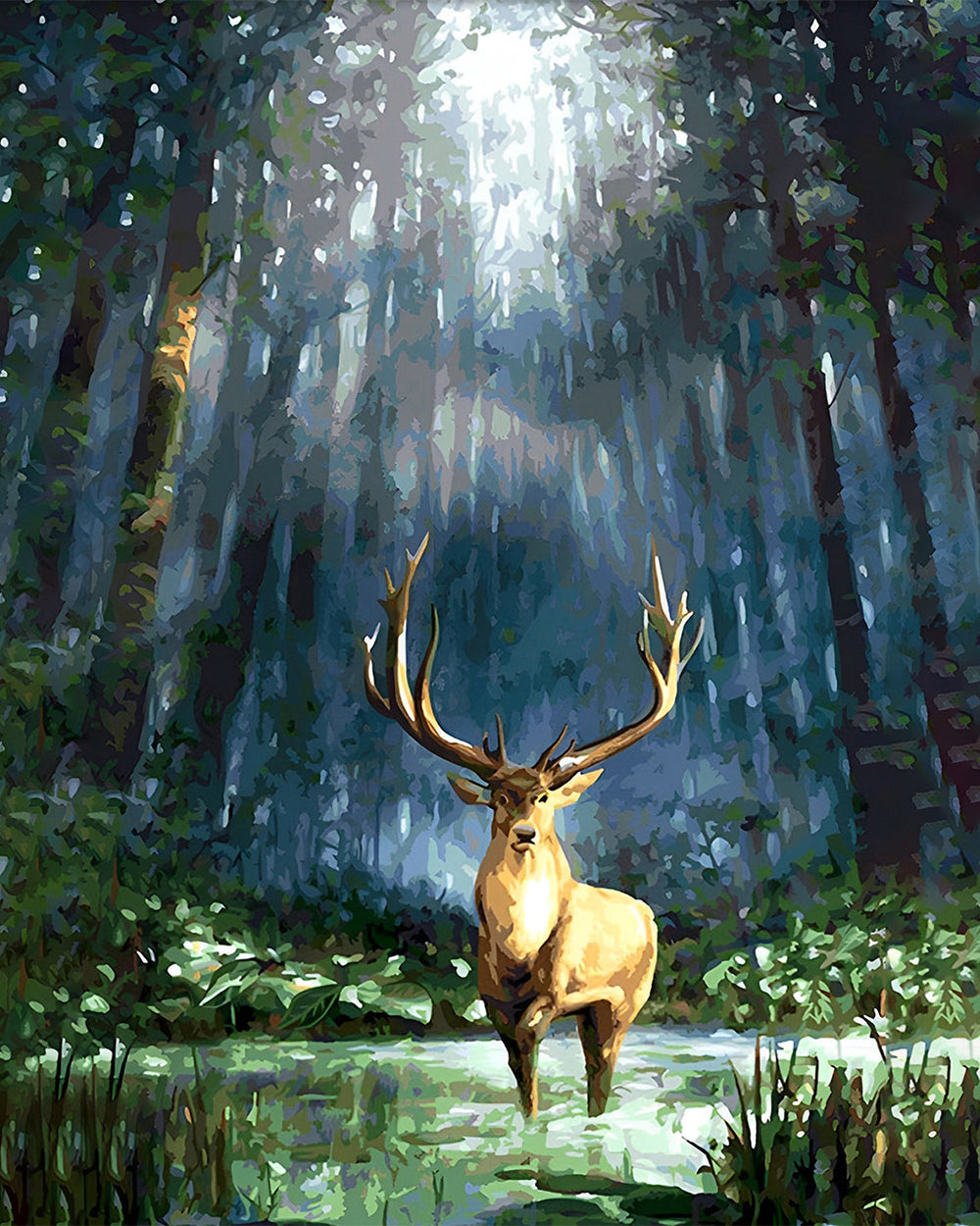 Hirsch in den hohen Wäldern Diamond Painting
