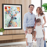 Hirsch mit Blumen Diamond Painting