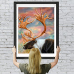 Hirsch mit langen Hörnern Diamond Painting