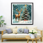 Hirsch Schnee Weihnachten Diamond Painting