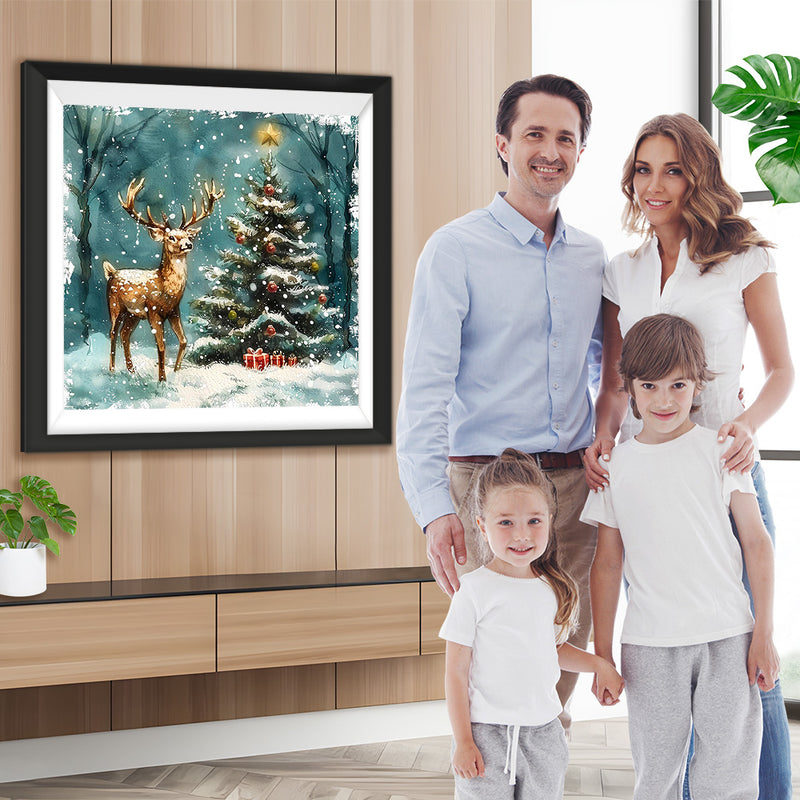 Hirsch Schnee Weihnachten Diamond Painting