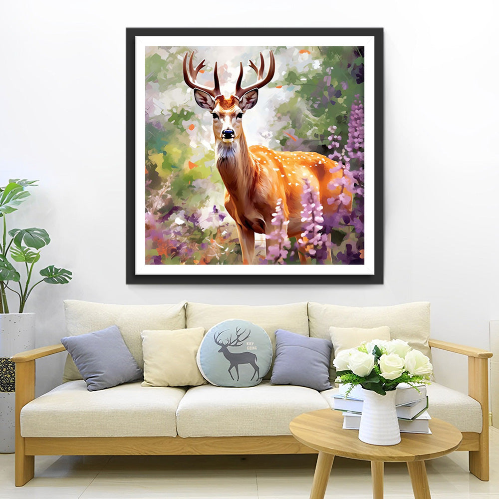 Hirsche im Garten Diamond Painting