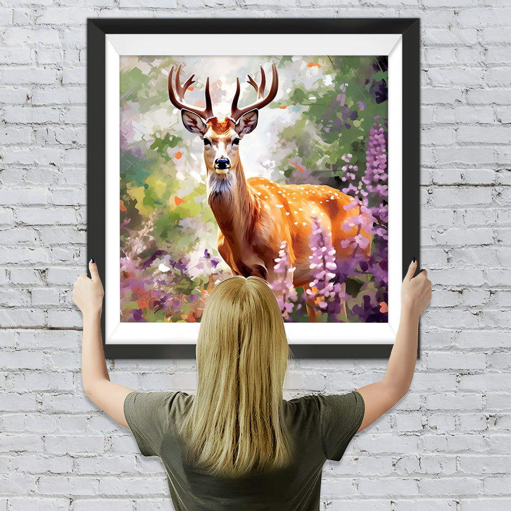 Hirsche im Garten Diamond Painting