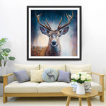 Hirsche im Morgennebel Diamond Painting
