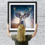 Hirsche im Morgennebel Diamond Painting