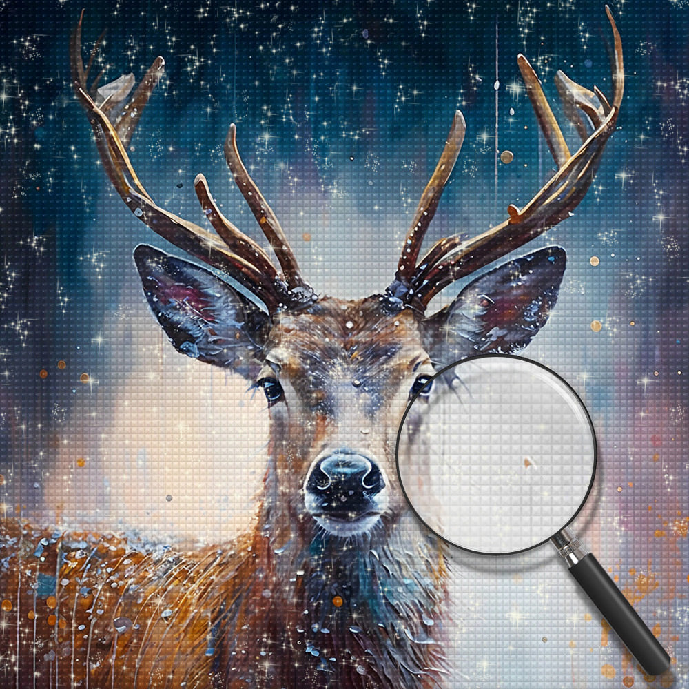 Hirsche im Morgennebel Diamond Painting