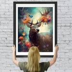 Hirsche und Blumen Diamond Painting