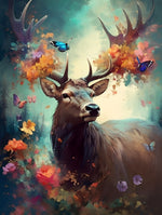 Hirsche und Blumen Diamond Painting