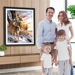 Hirsche und Schnee Diamond Painting