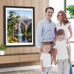 Hochgebirge und Katarakt im Frühling Diamond Painting