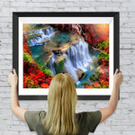 Hochgebirge und Wasserfall Diamond Painting
