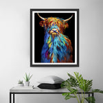 Hochlandkuh im Dunkeln Diamond Painting