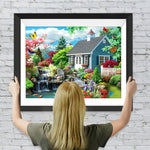 Holzhaus Garten Diamond Painting