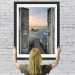 Holztür und Treppe am Meer Diamond Painting