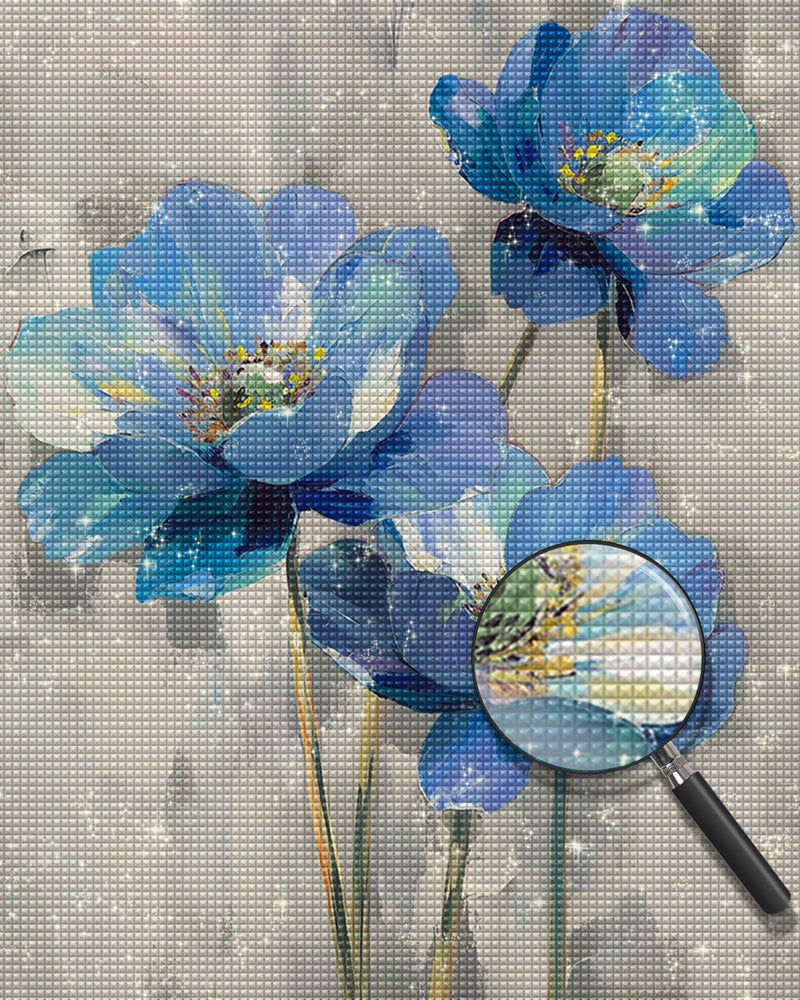 Hübsche blaue Blumen Diamond Painting