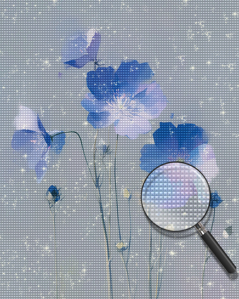 Hübsche kleine blaue Blumen Diamond Painting