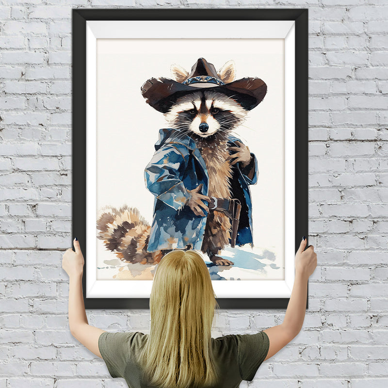 Hübscher Waschbär mit Hut Diamond Painting