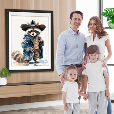 Hübscher Waschbär mit Hut Diamond Painting