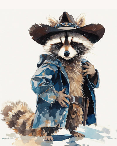 Hübscher Waschbär mit Hut Diamond Painting