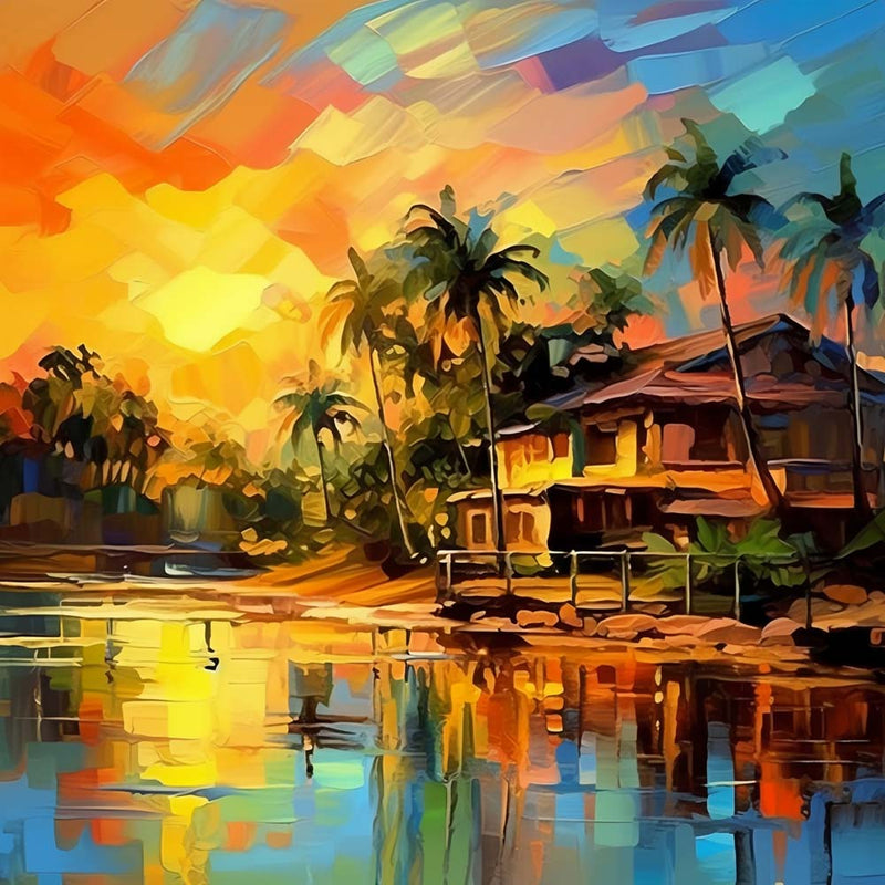 Hütte am See Diamond Painting