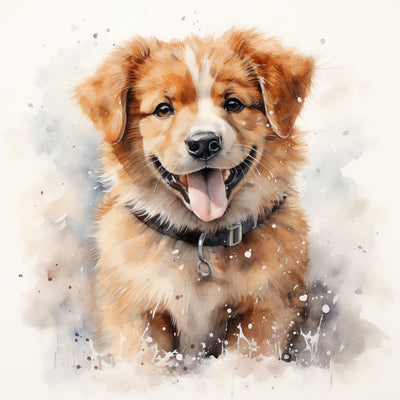 Hund mit heraushängender Zunge Diamond Painting