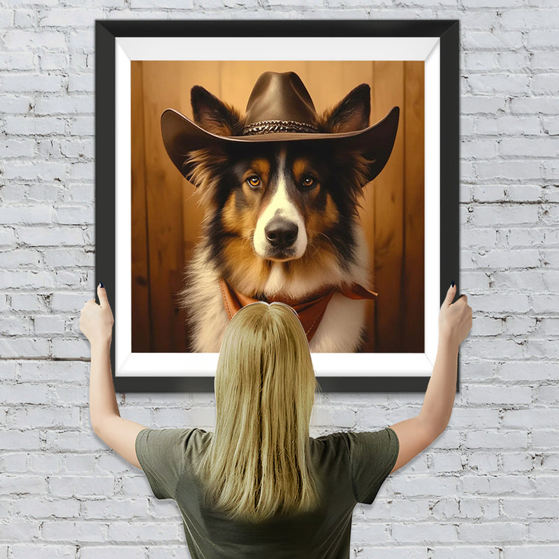 Hund mit Hut Diamond Painting