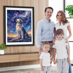 Hund schaut zu den Sternen auf Diamond Painting