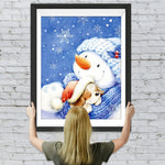 Hund Schneemann Diamond Painting