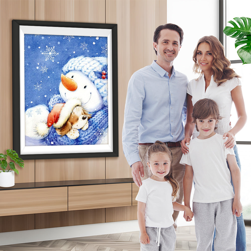 Hund Schneemann Diamond Painting