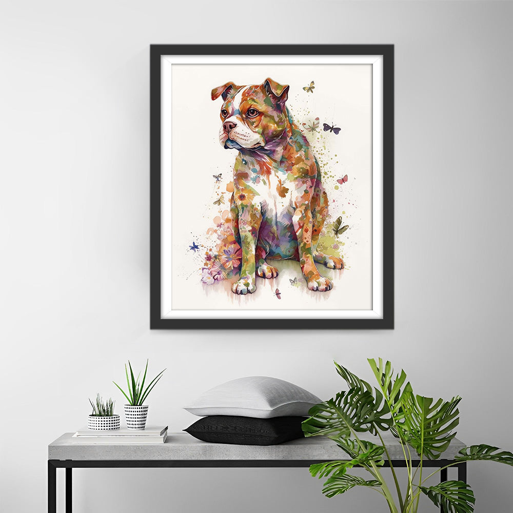 Hund und Schmetterlinge Diamond Painting