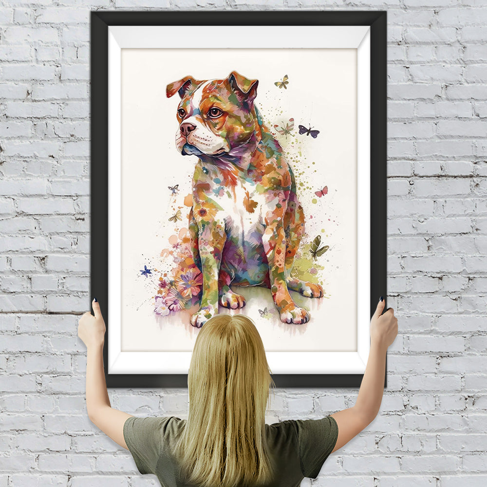 Hund und Schmetterlinge Diamond Painting