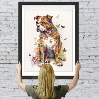 Hund und Schmetterlinge Diamond Painting