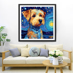 Hund unter dem Sternenhimmel Diamond Painting