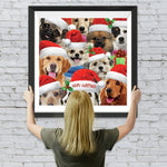 Hunde mit Weihnachtsmützen Diamond Painting
