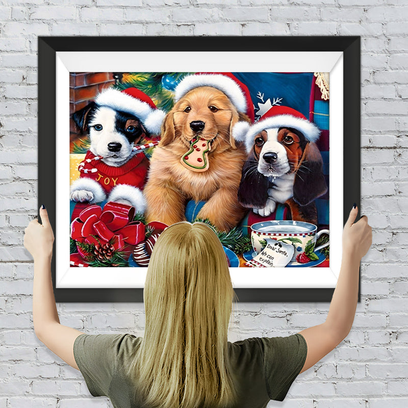 Hunde Weihnachtsgeschenk Diamond Painting