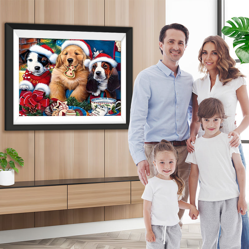 Hunde Weihnachtsgeschenk Diamond Painting